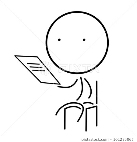 A cartoon of a person reading a paper 101253065