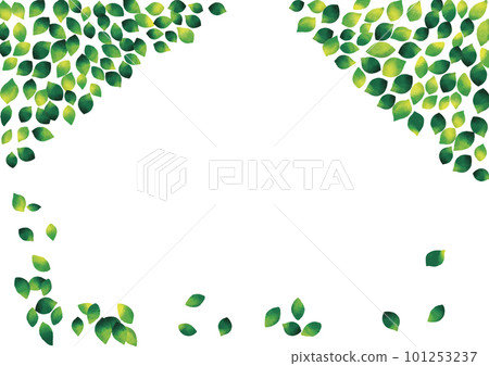 水彩觸摸綠葉新鮮綠色框架 101253237