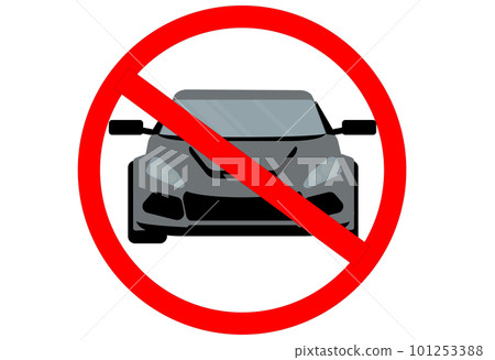 Cars in a red circle with a crossed out sign cannot be prohibited Cars in a red circle with a crossed out sign cannot be prohibited 101253388
