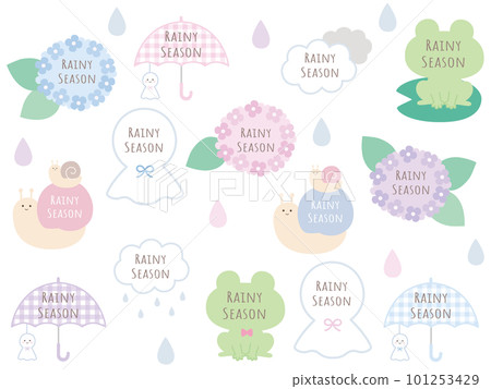 Cute frame set for rainy season 101253429