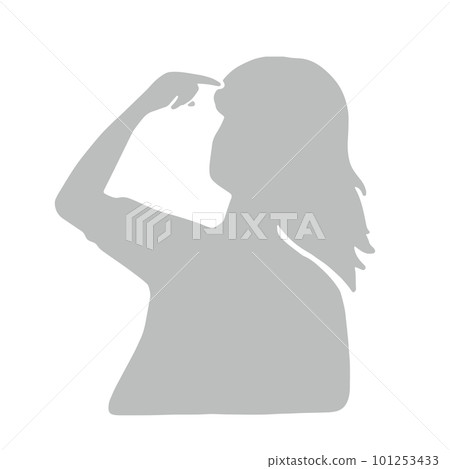 A silhouette illustration of a woman tracing a memory she can't remember Gray A silhouette illustration of a woman tracing a memory she can't remember Gray 101253433