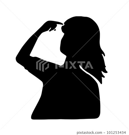 Illustration of a female silhouette that I can't remember anything black Illustration of a female silhouette that I can't remember anything black 101253434