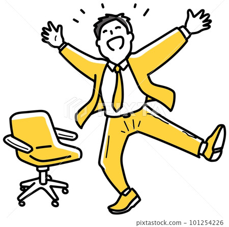 商人從椅子上站起來,欣喜若狂 商人從椅子上站起來,欣喜若狂 101254226