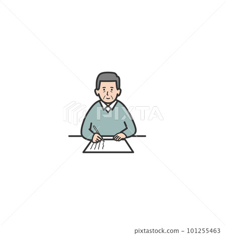 Illustration of a man writing a will 101255463
