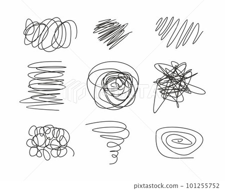 Scribble brush strokes set, vector logo design element Scribble brush strokes set, vector logo design element 101255752
