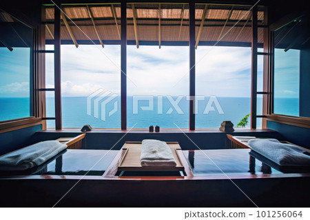 巴厘島的SPA，在那裡你可以看到美麗的大海 101256064