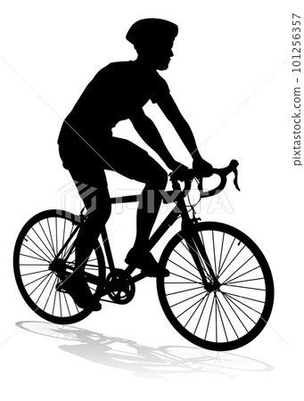 Bike and Bicyclist Silhouette 101256357