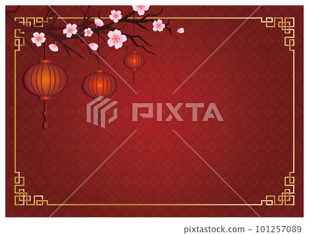 紅燈籠中國風相框裝飾邊框背景 紅燈籠中國風相框裝飾邊框背景 101257089