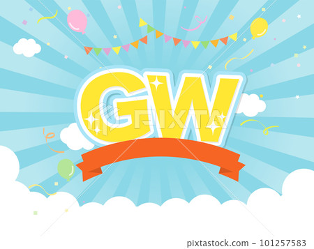 GW image background and title illustration material 101257583