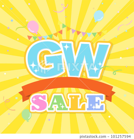 GW image background and title illustration material 101257594