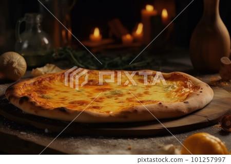 Italian cheese pizza. Meal cooking. Generate Ai Italian cheese pizza. Meal cooking. Generate Ai 101257997