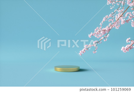 Natural beauty podium backdrop with spring sakura cherry blossom tree branch. Natural beauty podium backdrop with spring sakura cherry blossom tree branch. 101259069
