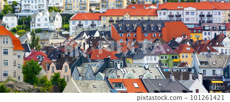 Norway, Bergen, Hordaland houses city banner Norway, Bergen, Hordaland houses city banner 101261421