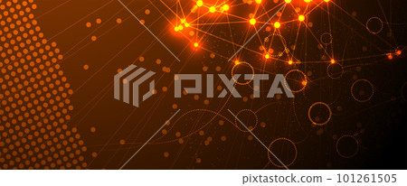Neural network concept. Connected cells with links. High technology process. Abstract background 101261505