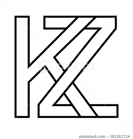 Logo Kazakhstan kz zk, icon double letters logotype z k 101261724