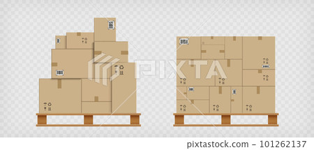 Cardboard boxes on a pallet. Cargo delivery Cardboard boxes on a pallet. Cargo delivery 101262137