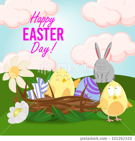 cute nest with hatched chicks for easter day cute nest with hatched chicks for easter day 101262320
