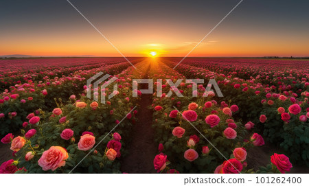 AI generated Beautiful red roses in the garden 101262400