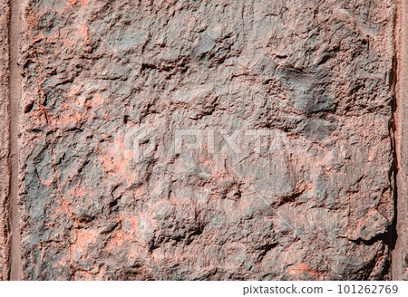 Stone texture of an old rough building wall with cracks, reliefs, plots. Random pattern 101262769