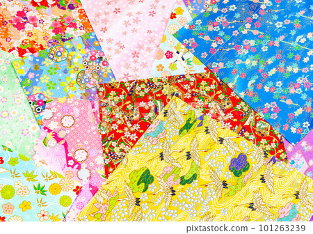 摺紙和千代紙的多彩日式背景材料 101263239