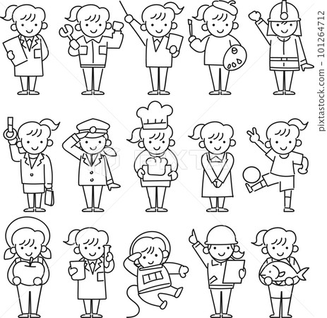 Girls dressed for various occupations Girls dressed for various occupations 101264712
