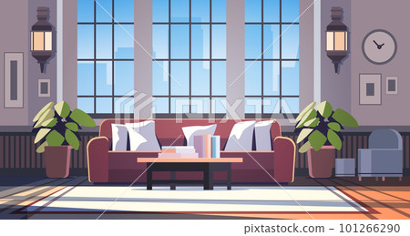 creative empty no people apartment modern loft interior of open space home office with furniture for corporate or freelance work 101266290