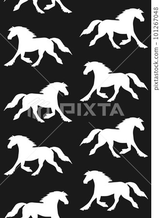 Vector seamless pattern of friesian horse 101267048