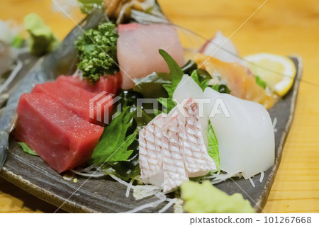 Assorted fresh sashimi from the Seto Inland Sea 101267668