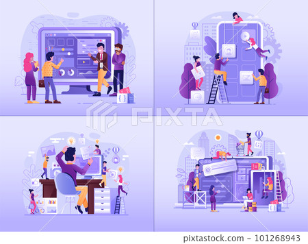 Website and App Developing Gradient Design Scenes Website and App Developing Gradient Design Scenes 101268943