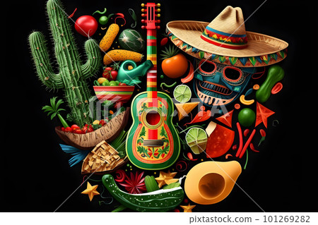 Mexican holiday Cinco de Mayo pattern background 101269282