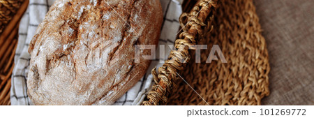 Homemade bread with seeds and bran. 101269772