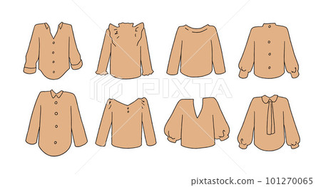 Orange shirt illustration set 101270065