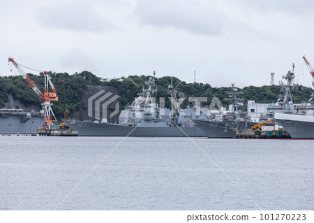 Self-Defense Forces ships anchored in Yokosuka 101270223