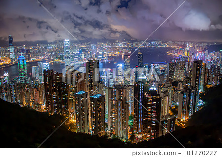 Night view of Victoria Harbor from Victoria Peak Night view of Victoria Harbor from Victoria Peak 101270227
