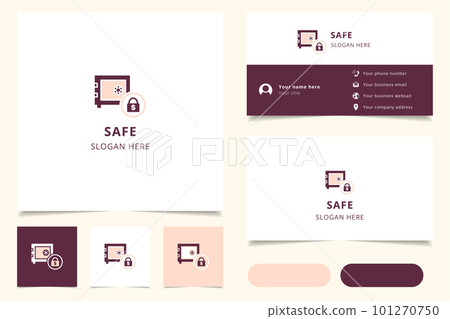 Safe logo design with editable slogan. Branding book and business card template. Safe logo design with editable slogan. Branding book and business card template. 101270750
