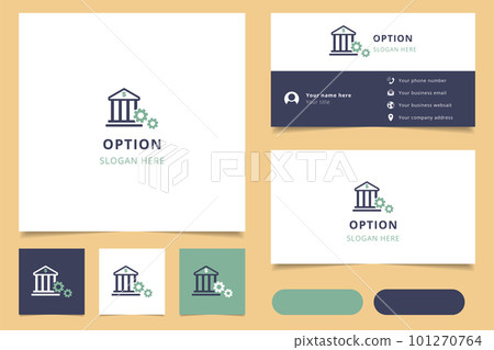 Option logo design with editable slogan. Branding book and business card template. Option logo design with editable slogan. Branding book and business card template. 101270764