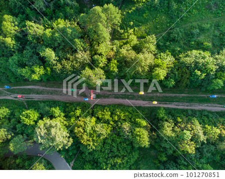 Cable car attraction aerial view, Kharkiv city 101270851