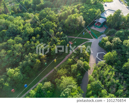 Cable car attraction aerial view, Kharkiv city Cable car attraction aerial view, Kharkiv city 101270854