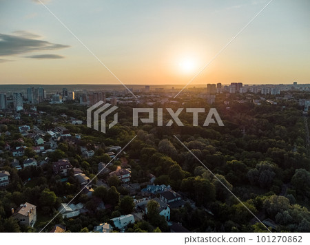 Aerial view green summer Sarzhyn Yar Kharkiv city 101270862