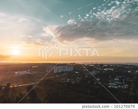 Aerial sunrise morning sky panorama Kharkiv city 101270879