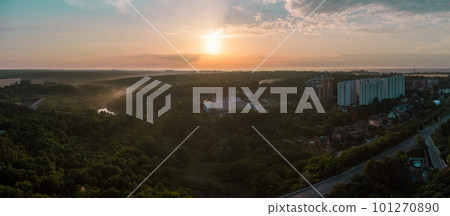 Aerial sunrise morning sky panorama Kharkiv city 101270890