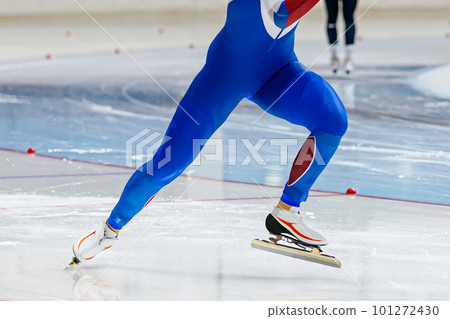 starting acceleration skater athlete sprint race in speed skating competition, winter sports games 101272430