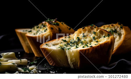 Freshly Baked Homemade Garlic Bread with a Mouthwatering Fragrance, Generative AI Freshly Baked Homemade Garlic Bread with a Mouthwatering Fragrance, Generative AI 101272480