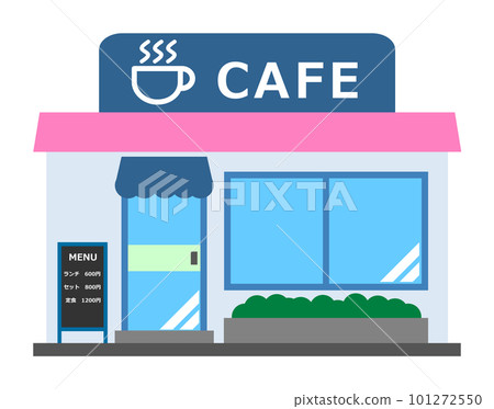 Illustration of a coffee shop selling coffee Illustration of a coffee shop selling coffee 101272550