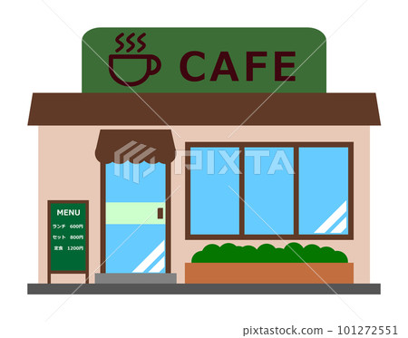 Illustration of a coffee shop selling coffee 101272551