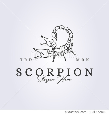 wild scorpion line art logo vector illustration design 101272809