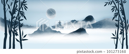 Minimal mountain landscape Minimal mountain landscape 101273168