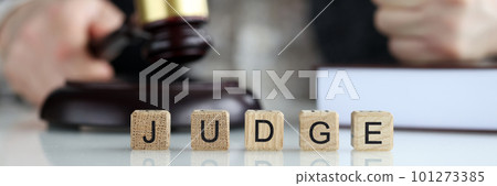 World judge collected of wooden cubes letters, justice and law World judge collected of wooden cubes letters, justice and law 101273385