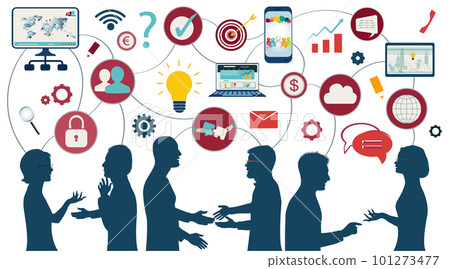 Sharing ideas and technology for the future. Connection and exchange of ideas - data or questions. Communication and network between people. Upload and download data. Mind Map. Network teamwork Sharing ideas and technology for the future. Connection and exchange of ideas - data or questions. Communication and network between people. Upload and download data. Mind Map. Network teamwork 101273477