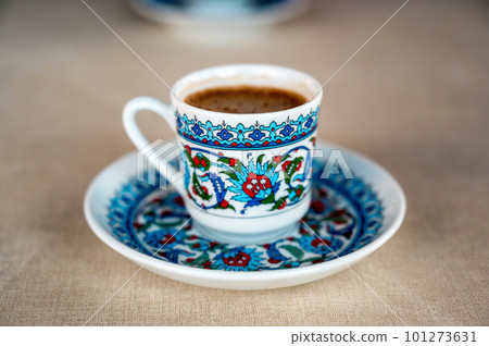 Coffee in a traditional turkish cup Coffee in a traditional turkish cup 101273631